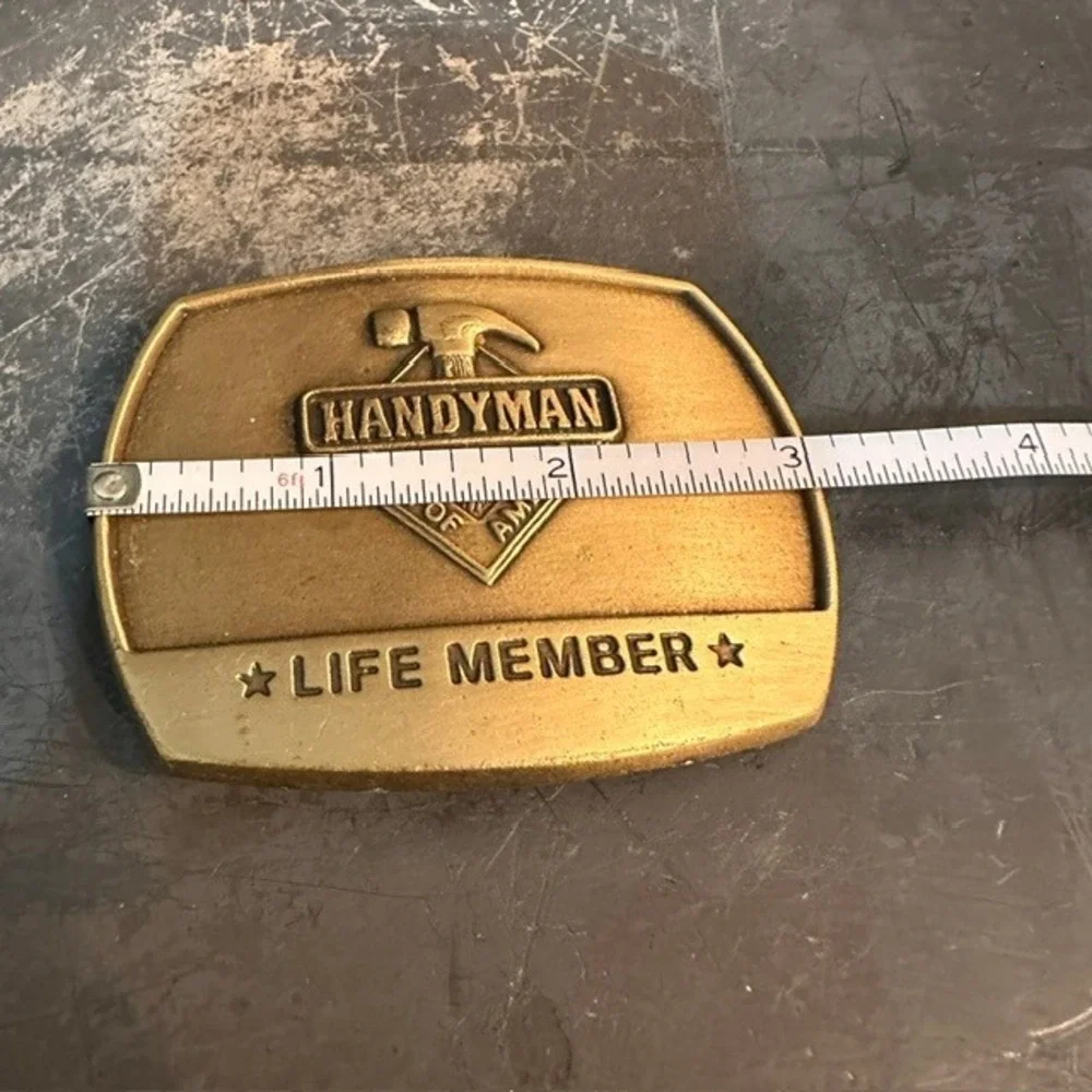 Handyman Club of America Life Member Belt Buckle Brass 1996 Collectible‎